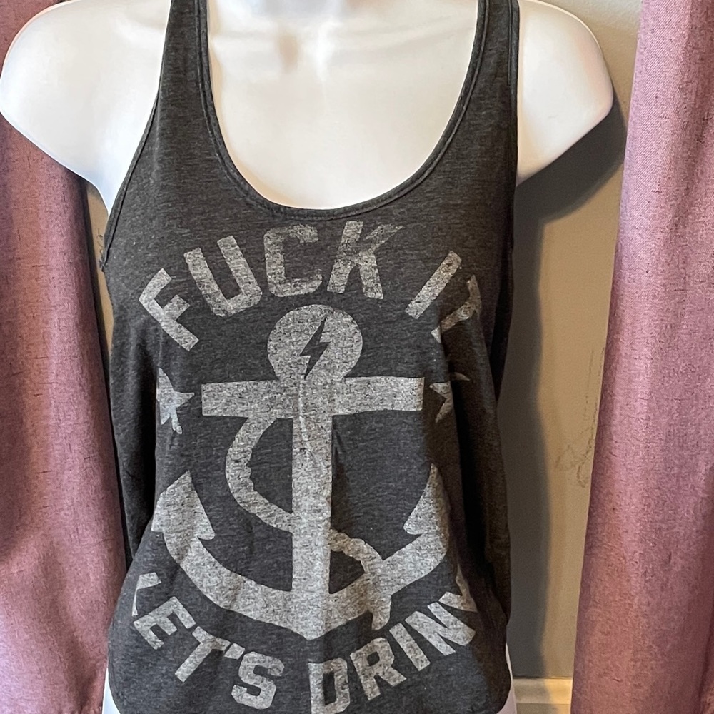 Women’s graphic tank. F it, let’s drink .